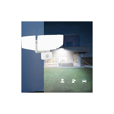 Luce di sicurezza a LED da 35 W con sensore di movimento, impermeabile IP65, 6500 K, luce bianca fredda, 3 modalitÃ di illuminazione regolabile con 2