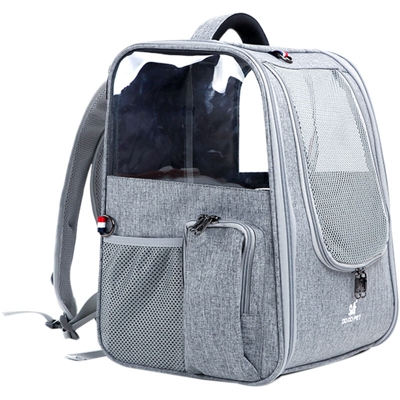 Pet nascosto zaino non traspirante, grigio, Oxford + rete, 15 kg limite di peso