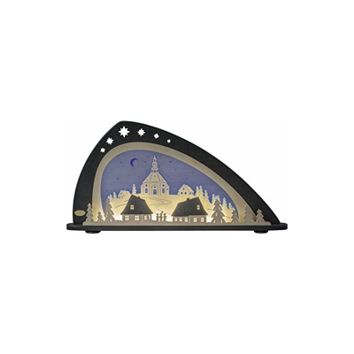 Weigla - SBL2S, arco luminoso a LED 'Seiffen' 'Monti Metalliferi garantiti' SBL2S, blu, grigio, bianco