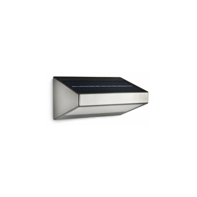 Philips Lighting 178104716 Greenhouse Lampada da Parete a LED per Esterni con Pannello Solare Integrato, Acciaio Inox