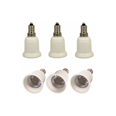 Adattatore da attacco E14 a E27, 6 pezzi, per lampadine a incandescenza, LED, alogene, a risparmio energetico - Zdcdj