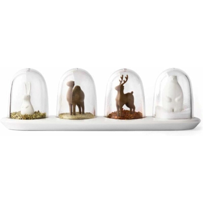Barattolo per condimenti da cucina, shaker per condimenti, design quattro stagioni, design da parata di animali, 4 in 1 ?Modelli animali? - Litzee