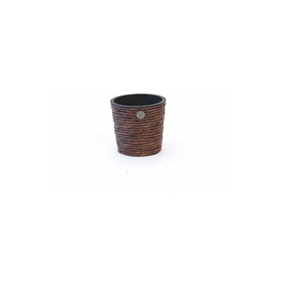 Franz MÃ¼ller Flechtwaren Ã?bertopf rund, Wasserhyazinthe Antik-Braun gedreht, mit Kunststoffeinsatz Portavasi, Marrone, 16x16x15 cm
