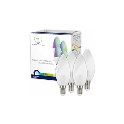 tint di Müller-Licht Set di LED a oliva E14, 4x Lampade a candela, bianco-colore (1800-6500K e RGB), dimmerabile, sostituisce lampadina da 40W,