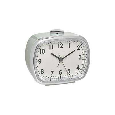 TFA Dostmann Electronic Alarm Clock, Design retrò, Grande display analogico, Menta, 110 x 60 x 92 mm, 110 x 60 x 92 mm