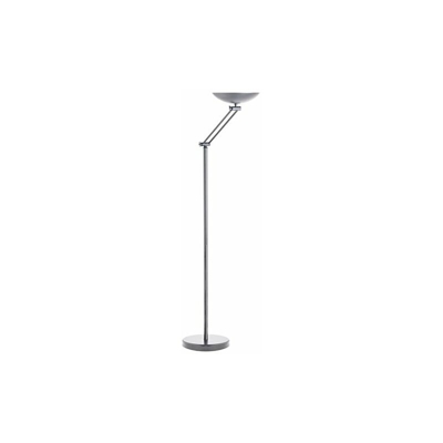 Unilux 400094198 Dely - Lampada a stelo a LED con braccio snodato, dimmerabile, colore argento opaco A+ flessibile, con interruttore a scorrimento