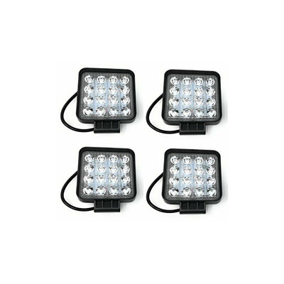 4 Fari 48W Quadrato Faretto Led Da Lavoro 16 Led Da 3W Di ProfonditÃ Auto Barca - Tempo Di Saldi