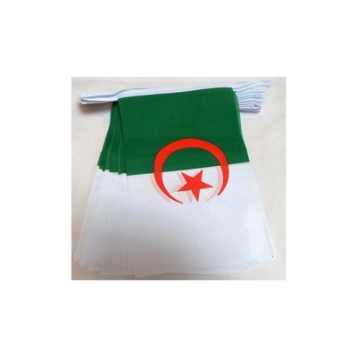 Ghirlanda 6 Metri 20 Bandiere Algeria 21x15cm - Bandiera ALGERINA 15 x 21 cm - Festone BANDIERINE - Az Flag