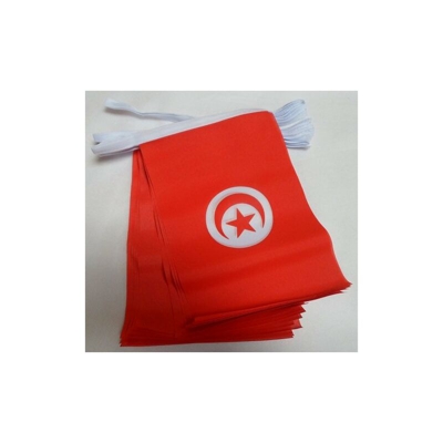 AZ FLAG Ghirlanda 6 Metri 20 Bandiere Tunisia 21x15cm - Bandiera TUNISINA 15 x 21 cm - Festone BANDIERINE