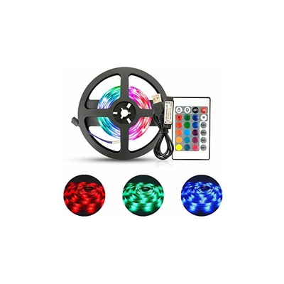 Jy Exile Blade - Striscia luminosa LED RGB con telecomando 5050, striscia luminosa di luce LED per casa, camera da letto, TV, armadio, decorazione