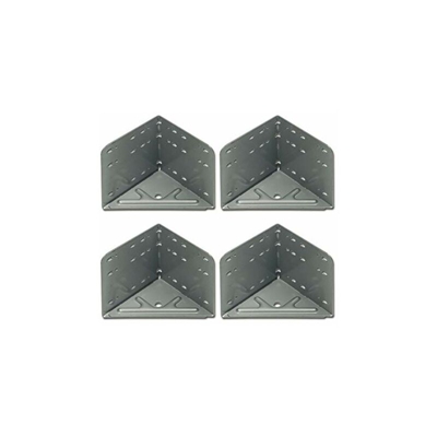 vas203 angolo letto raccordo angolare in acciaio colore grigio argento, 4 pezzi,115 X 115 X 133 mm, 4 - Secotec