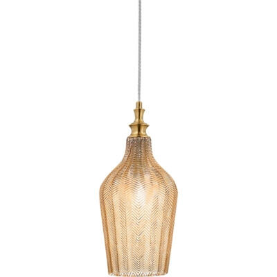 G.E.A. Luce Sospensione Cleofe S/12 Ambra 1Xe27 Lampadina Esclusa Fclsa12