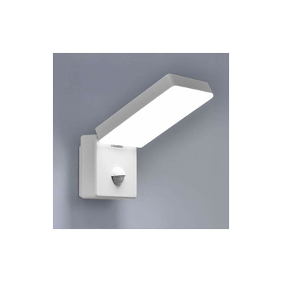 AGATE-WH - Lampada da parete a LED, con sensore di movimento, orientabile, 15 W, colore: Bianco
