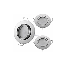 Set di 3 faretti LED da incasso, dimmerabili, cromati opachi, orientabili, 3 W, piatti, 230 V, faretto da incasso, 68 mm, angolo di diffusione di en oferta
