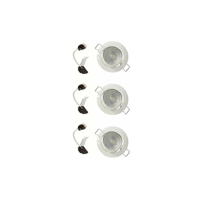Luxen - Set di 3 faretti LED da incasso, GU10, 5 W, orientabili, rotondi, 345 Lumen, angolo di diffusione 36°, sostituisce 50 W, IP20, 220-240 V,