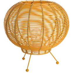 233745 Poster, Lampada Decorativa, Rattan Giallo, Ã? 30 x H 26 cm - Lussiol en oferta