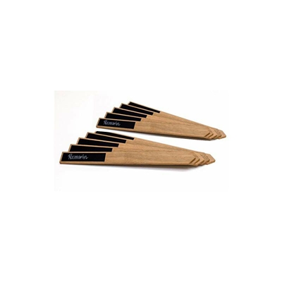 Set di 10 spine per erbe aromatiche in legno di quercia da scrivere, misura grande (22 cm), realizzato a mano in vero legno massiccio con pellicola