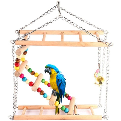 scale di arrampicata swing pappagallo, piccoli giocattoli pappagallo, tromba