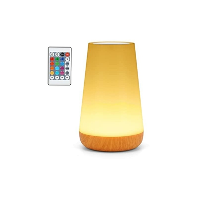Cokvok Lampada da comodino a LED, cambia colore, luce da tavolo, dimmerabile, luce notturna con 13 colori e 3 modalità , touch lampada da comodino,