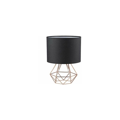 Vintage Mini Tischlampe - DIY Tischleuchte Modern Körbchenstil Stil Kreativer für Schlafzimmer Nachttischlampe Arbeitszimmer Office Schwarz und Rose