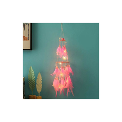 Acchiappasogni con luce a LED, decorazione bianco caldo. Accessorio per camera da letto, ideale per Natale e compleanni A-rosa. - Hittopss en oferta