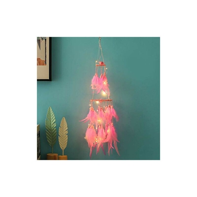 Acchiappasogni con luce a LED, decorazione bianco caldo. Accessorio per camera da letto, ideale per Natale e compleanni A-rosa. - Hittopss