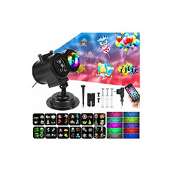 Proiettore di luci di Natale per Halloween, impermeabile, decorazione per esterni, con telecomando e 16 diapositive per feste, Natale, feste (1) en oferta