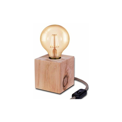 Lampada da tavolo in legno di pino massiccio â?? Lampada da tavolo Angelina â?? inclusa lampadina a LED - Maylo Og