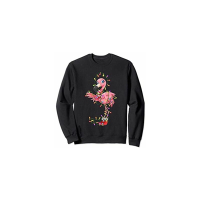 Flamingo Regalo di Natale Flamingo Natale Luci Rosa Carino F Felpa