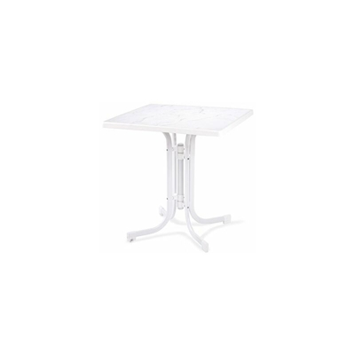Ess/Dine Tavolo e Relax Marble Bianco, 70Â x 70Â cm - Dajar