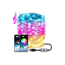 Catena di luci intelligente, 10 m, IP65, impermeabile, 100 LED, 100 LED, RGB, cambia colore, con musica, controllo app e timer - Dcola características