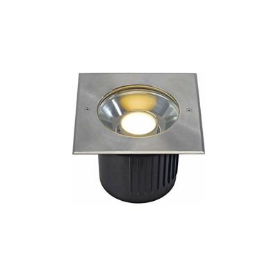 SLV, Faretto LED da incasso a pavimento, forma quadrata, in acciaio Inox, GU10