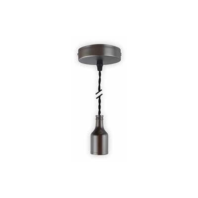 plm002Â a to e, Set decorazione tessile cavo S con portalampada in metallo, 60Â W, E27, Nero, 12Â x 12Â x 14Â cm - Ledmaxx