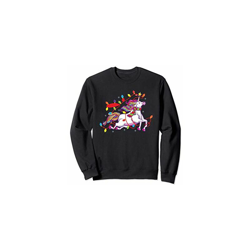 Simpatico unicorno di Natale che indossa un regalo di lucine Felpa precio