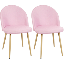 Jeobest - 2x Sedia da pranzo Sedia reclinabile Sedia da trucco Gamba in metallo Rosa precio
