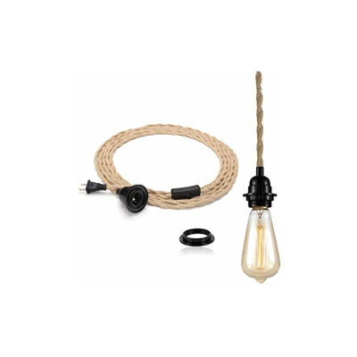 DIY Modern Industrielle cavo in tessuto lampada a sospensione Kit con interruttore â?? Cavo in tessuto minimalista Vintage lampada a sospensione cavo