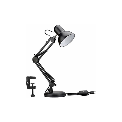 LE 40W Lampada da Scrivania LED E27 Vintage, Lampada da Tavolo con Braccio Girevole e Morsetto, LED Lampada da Comodino Protezione degli Occhi per