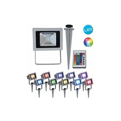 Leuchten Faretto LED RGB con Cambio Colore. 1 W, Multicolore, 9.5 x 11.5 x 32 cm - Nã ¤ Ve