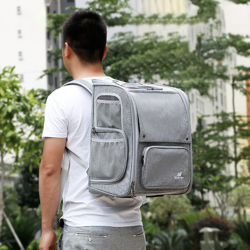 Pet nascosto zaino traspirante, grigio, Oxford + maglia, il limite di peso di 18 libbre precio