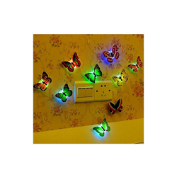 12 adesivi colorati a LED, con farfalle e luce, per decorazione della parete, per feste, compleanni, matrimoni, Natale, asili, porte, finestre precio