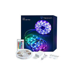 Striscia LED RGB da 5 m, impermeabile, autoadesiva, cambia colore, con telecomando a infrarossi, per illuminazione interna, soggiorno, camera da características