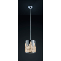 Reality R30294001 Dahlia Sospensione, 1xE27, 60 W, Bianco, 150 cm, Metallo, Cromo, 20 cm - Reality Leuchten precio