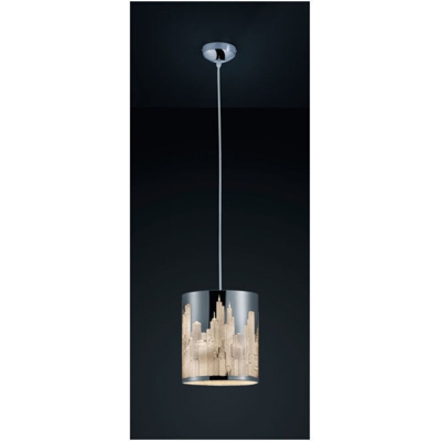 Reality R30294001 Dahlia Sospensione, 1xE27, 60 W, Bianco, 150 cm, Metallo, Cromo, 20 cm - Reality Leuchten