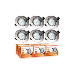 Wenscha - Set di 6 faretti da incasso a LED, GU10, 230 V, orientabili, con 6 faretti GU10 da 5 W, 4000 K, bianco neutro, 550 lm, sostituisce 50 W, precio