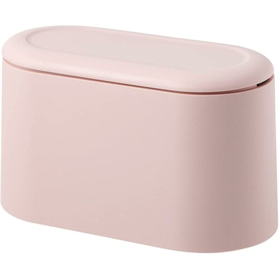 Mini pattumiera da banco per stampa, coperchio per cartucce, pattumiera, porta trucco, vanità, bagno, cucina, ufficio - Rosa - Litzee