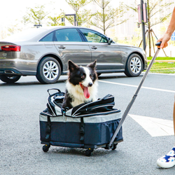 culla Pet bag quattro trolley, macchina a mano, Oxford + + Rete di plastico, limite di peso di 35 kg, grigio en oferta