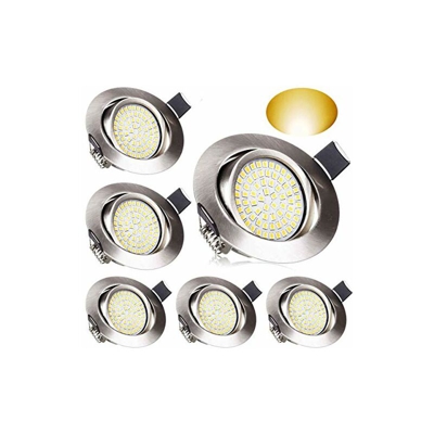 Lampada da incasso a 6 LED, luce bianca calda, 6er Warmweiss, LED Einbaulampe 3.50watts 230.00volts