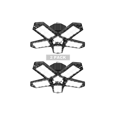 Luci LED per garage da 100 W, 10000 lumen, 6500 K, con 5 pannelli regolabili, E27, illuminazione da soffitto per garage, magazzino, officina,