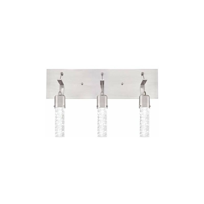 63721 â?? Apparecchiatura da parete da interno LED Cava a tre luci da 22 watt, finitura in nichel spazzolato con vetro a bollicine - Westinghouse