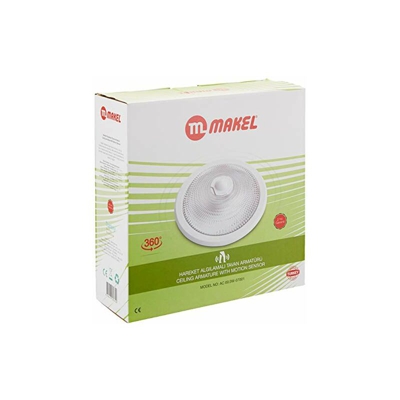Lampada a sensore, 360°, metallo, vetro, bianco - Makel